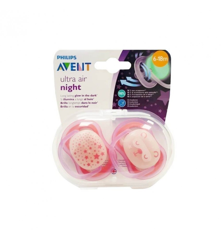 CHUPETE SILICONA PHILIPS AVENT NOCTURNO 6-18 M R